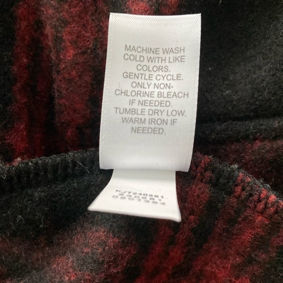 J Jill Buffalo Red And Black Plaid Jacket / Coat W Pockets Size L - 0124 - Picture 6 of 6
